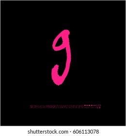 Alphabet & number / handwriting - vector