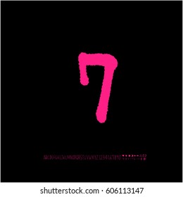 Alphabet & number / handwriting - vector