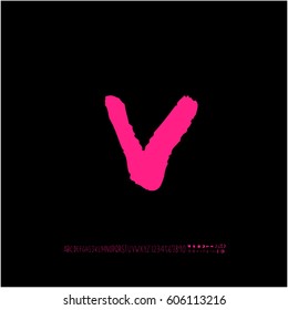 Alphabet & number / handwriting - vector