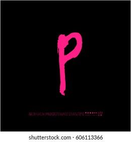 Alphabet & number / handwriting - vector