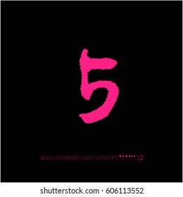 Alphabet & number / handwriting - vector