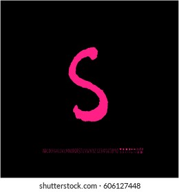 Alphabet & number / handwriting - vector