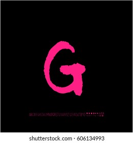 Alphabet & number / handwriting - vector