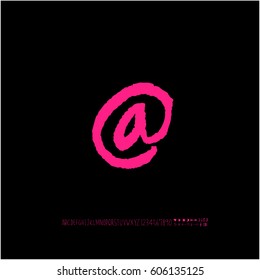 Alphabet & number / handwriting - vector