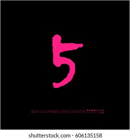 Alphabet & number / handwriting - vector