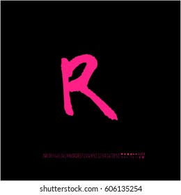 Alphabet & number / handwriting - vector
