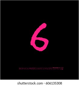 Alphabet & number / handwriting - vector