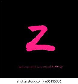 Alphabet & number / handwriting - vector