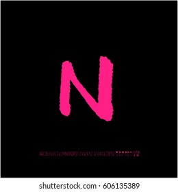 Alphabet & number / handwriting - vector