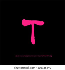 Alphabet & number / handwriting - vector