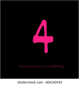 Alphabet & number / handwriting - vector