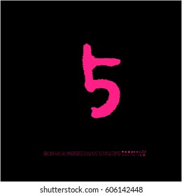 Alphabet & number / handwriting - vector