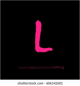 Alphabet & number / handwriting - vector