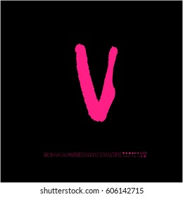 Alphabet & number / handwriting - vector
