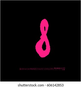Alphabet & number / handwriting - vector
