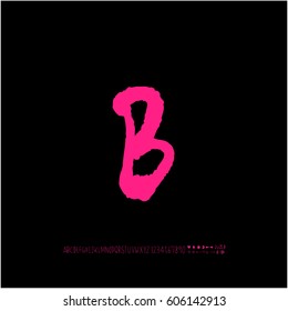 Alphabet & number / handwriting - vector
