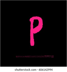 Alphabet & number / handwriting - vector