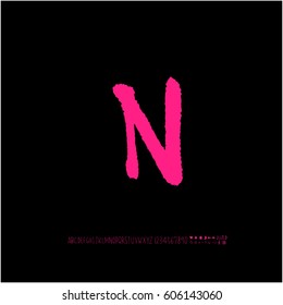 Alphabet & number / handwriting - vector