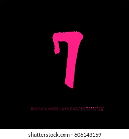 Alphabet & number / handwriting - vector