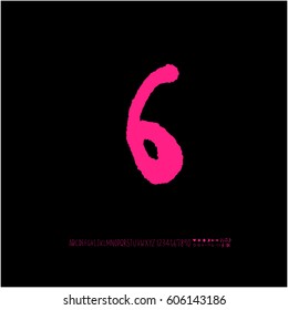 Alphabet & number / handwriting - vector