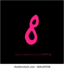 Alphabet & number / handwriting - vector