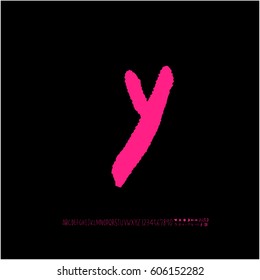 Alphabet & number / handwriting - vector