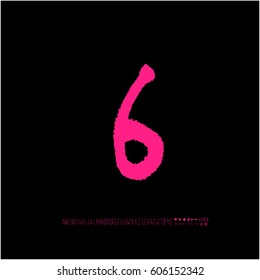 Alphabet & number / handwriting - vector