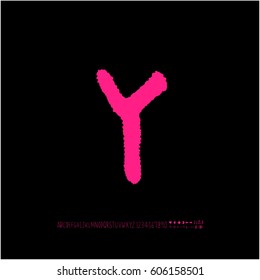 Alphabet & number / handwriting - vector