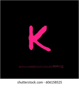 Alphabet & number / handwriting - vector
