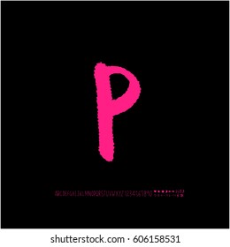 Alphabet & number / handwriting - vector