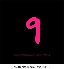 Alphabet & number / handwriting - vector