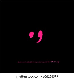 Alphabet & number / handwriting - vector