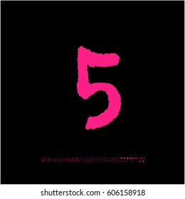 Alphabet & number / handwriting - vector