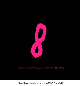 Alphabet & number / handwriting - vector