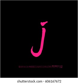 Alphabet & number / handwriting - vector