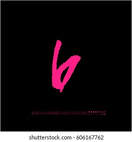 Alphabet & number / handwriting - vector