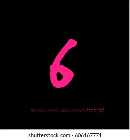 Alphabet & number / handwriting - vector