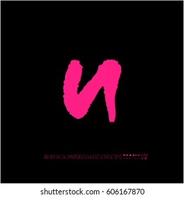 Alphabet & number / handwriting - vector