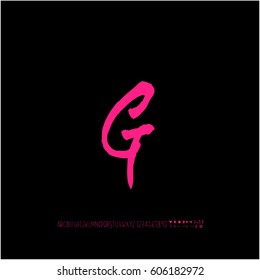 Alphabet & number / handwriting - vector
