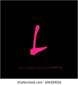 Alphabet & number / handwriting - vector