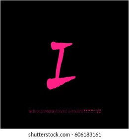 Alphabet & number / handwriting - vector