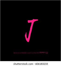 Alphabet & number / handwriting - vector