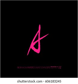Alphabet & number / handwriting - vector