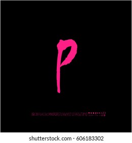 Alphabet & number / handwriting - vector