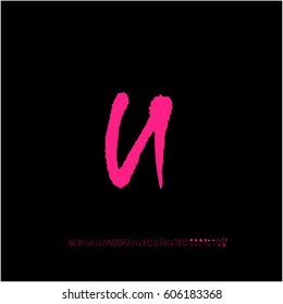 Alphabet & number / handwriting - vector