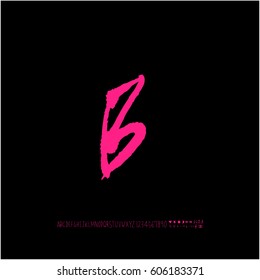 Alphabet & number / handwriting - vector