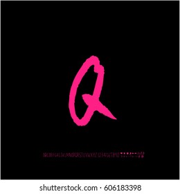 Alphabet & number / handwriting - vector