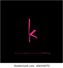 Alphabet & number / handwriting - vector