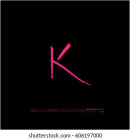 Alphabet & number / handwriting - vector