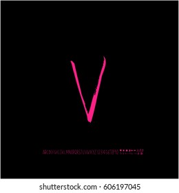 Alphabet & number / handwriting - vector